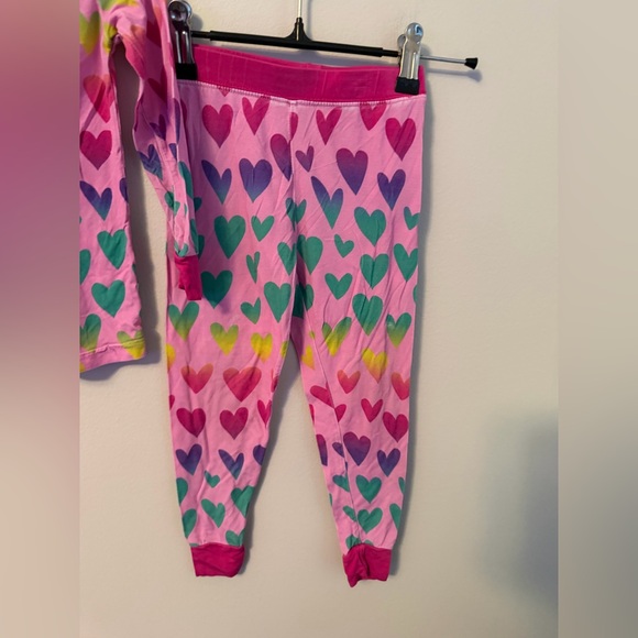 Little Sleepies Colorful Heart Print Kids Pajamas - Picture 3 of 4